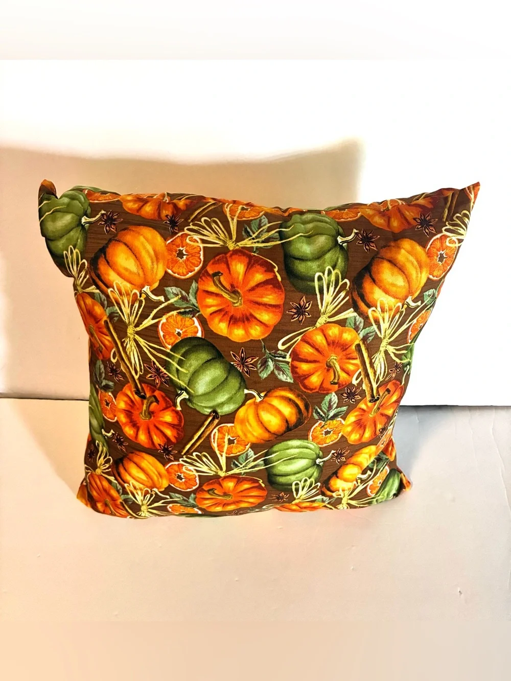 Autumn Pumpkin Decorative Pillow - Orange & Green